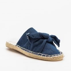 Soho Girls Newest Arrivals Denim Espadrille Mule Flats