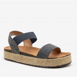 Olivia Miller Denim Espadrille Slingback Sandals Newest Arrivals