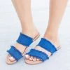 Soho Girls Denim Frayed Slip-On Sandals