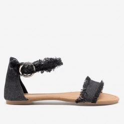 Unbranded/Generic Denim Fringe Sandals Newest Arrivals