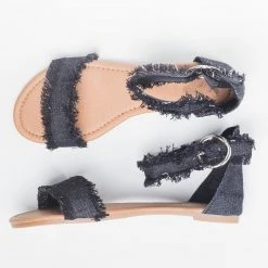 Unbranded/Generic Denim Fringe Sandals Newest Arrivals