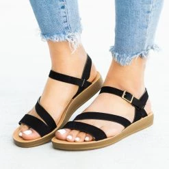 Bella Marie Newest Arrivals Diagonal Strap Buckled Sandals