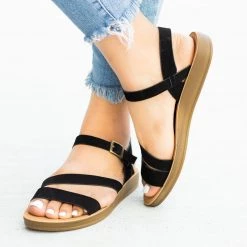 Bella Marie Newest Arrivals Diagonal Strap Buckled Sandals