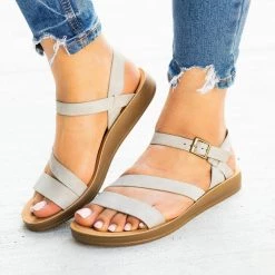 Bella Marie Newest Arrivals Diagonal Strap Buckled Sandals