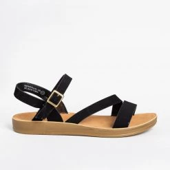 Bella Marie Newest Arrivals Diagonal Strap Buckled Sandals