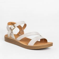Bella Marie Newest Arrivals Diagonal Strap Buckled Sandals