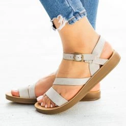 Bella Marie Newest Arrivals Diagonal Strap Buckled Sandals