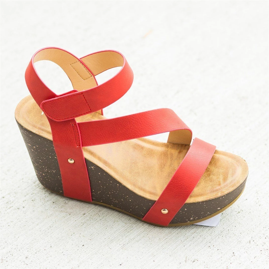 Refresh Diagonal Strap Platform Wedges 4 Refresh Diagonal Strap Platform Wedges