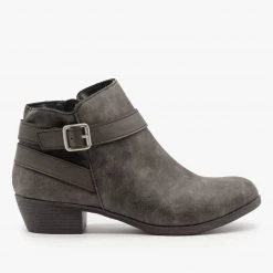 Bamboo Shoes Newest Arrivals Distressed Belted Ankle Booties