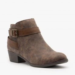 Bamboo Shoes Newest Arrivals Distressed Belted Ankle Booties
