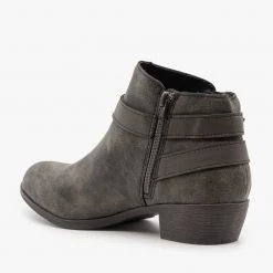 Bamboo Shoes Newest Arrivals Distressed Belted Ankle Booties