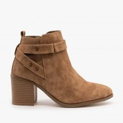 Refresh Newest Arrivals Distressed Belted Ankle Booties