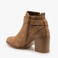 Refresh Newest Arrivals Distressed Belted Ankle Booties