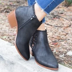 Qupid Shoes Distressed Cinched Booties Newest Arrivals