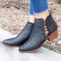 Qupid Shoes Distressed Cinched Booties Newest Arrivals