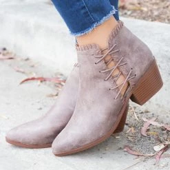 Qupid Shoes Distressed Cinched Booties Newest Arrivals