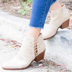 Qupid Shoes Distressed Cinched Booties Newest Arrivals