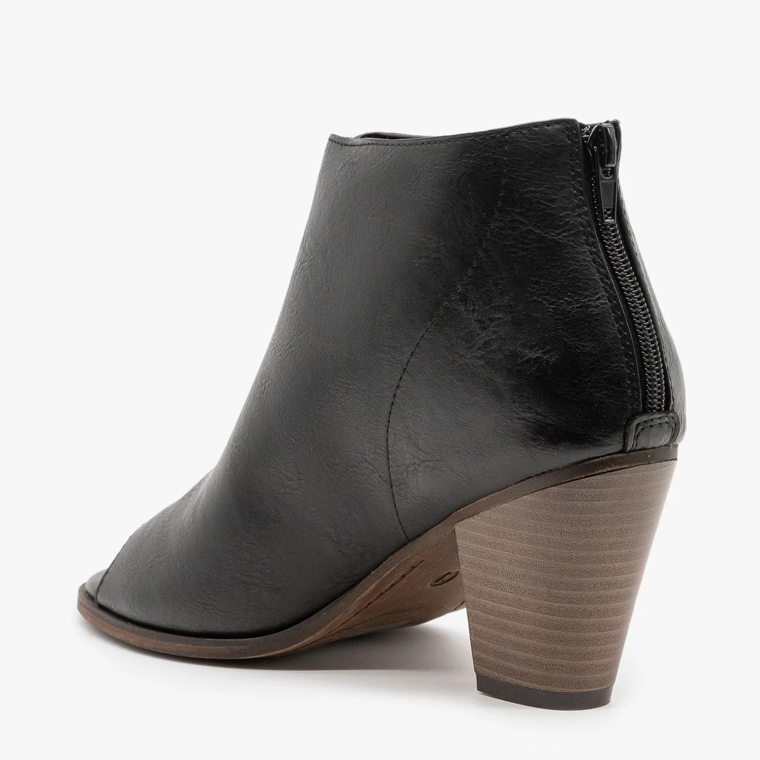 Mata Distressed Faux Leather Open Toe Booties Newest Arrivals 9 Mata Distressed Faux Leather Open Toe Booties Newest Arrivals