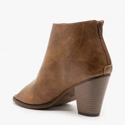 Mata Distressed Faux Leather Open Toe Booties Newest Arrivals 17 Mata Distressed Faux Leather Open Toe Booties Newest Arrivals