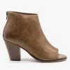 Mata Distressed Faux Leather Open Toe Booties Newest Arrivals