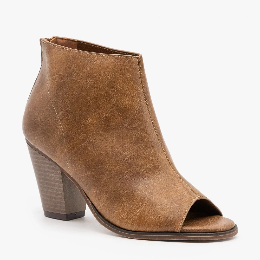 Mata Distressed Faux Leather Open Toe Booties Newest Arrivals 5 Mata Distressed Faux Leather Open Toe Booties Newest Arrivals