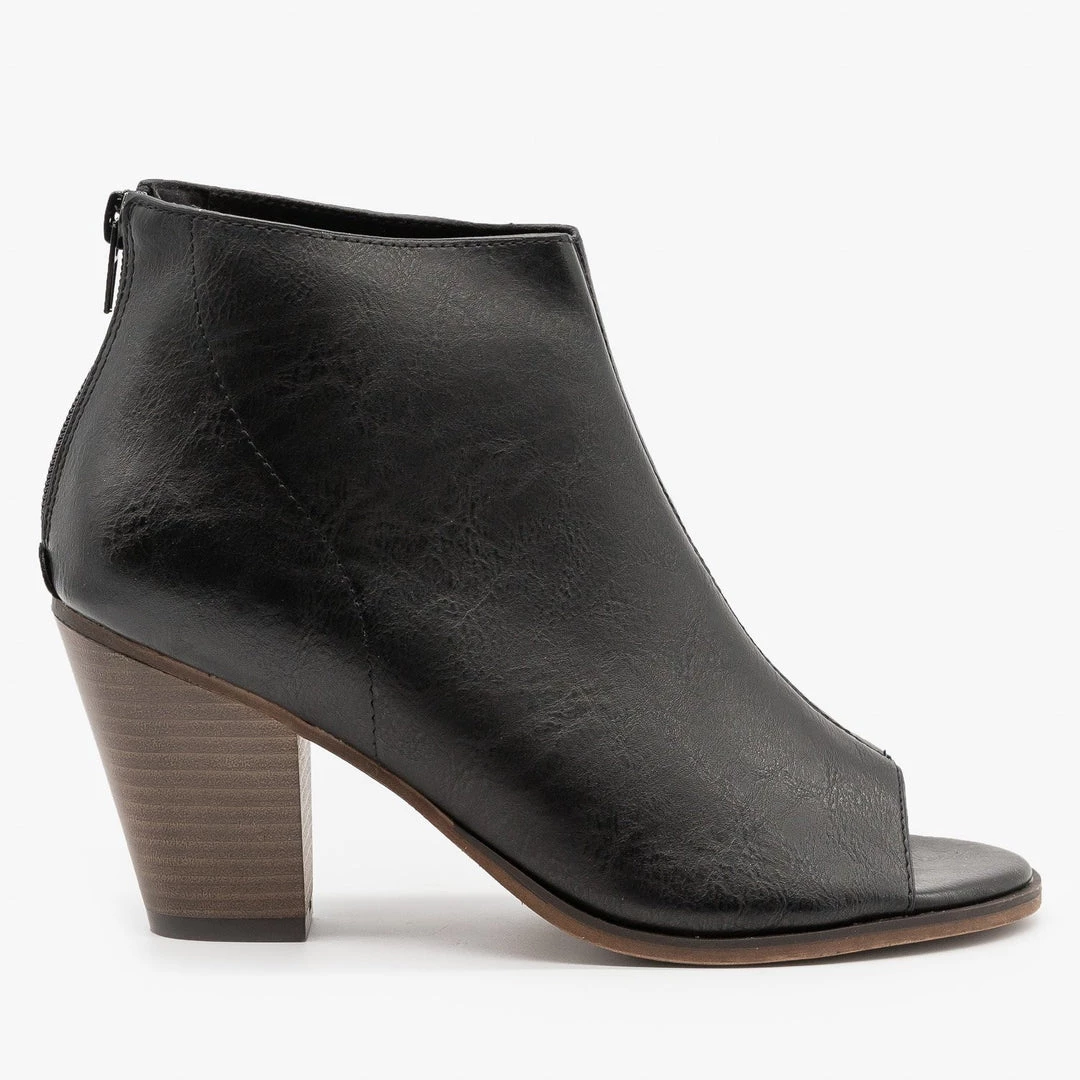 Mata Distressed Faux Leather Open Toe Booties Newest Arrivals 7 Mata Distressed Faux Leather Open Toe Booties Newest Arrivals