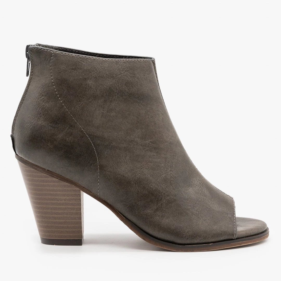 Mata Distressed Faux Leather Open Toe Booties Newest Arrivals 10 Mata Distressed Faux Leather Open Toe Booties Newest Arrivals