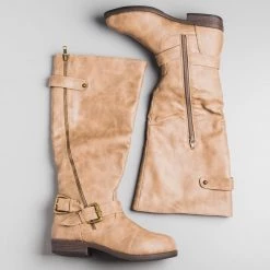 Glaze Distressed Faux Leather Riding Boots Newest Arrivals