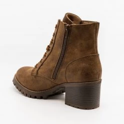 Bamboo Shoes Distressed Lace Up Combat Booties Newest Arrivals