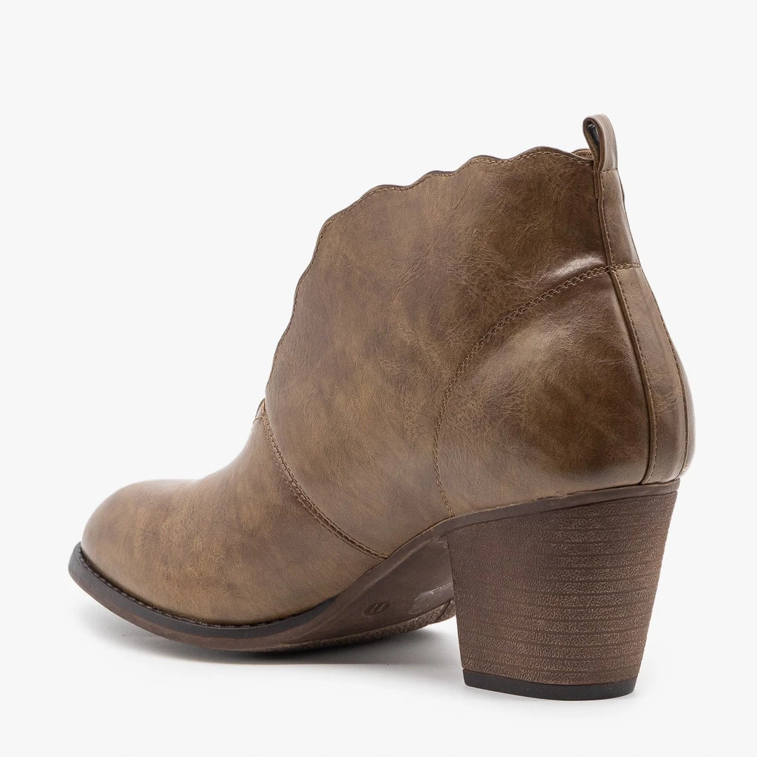 Mata Newest Arrivals Distressed Scalloped Edge Booties 3 Mata Newest Arrivals Distressed Scalloped Edge Booties