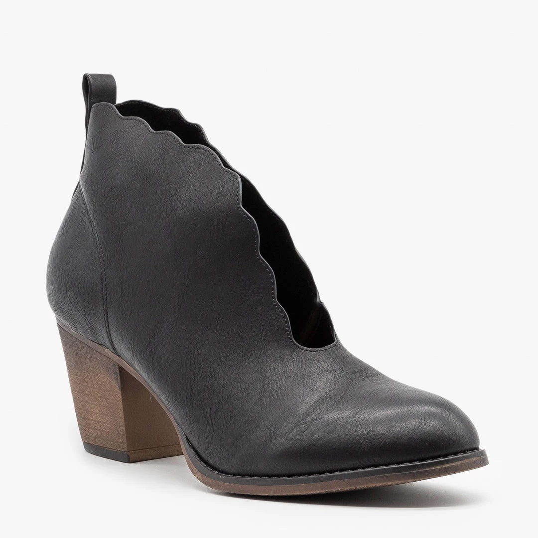 Mata Newest Arrivals Distressed Scalloped Edge Booties 7 Mata Newest Arrivals Distressed Scalloped Edge Booties