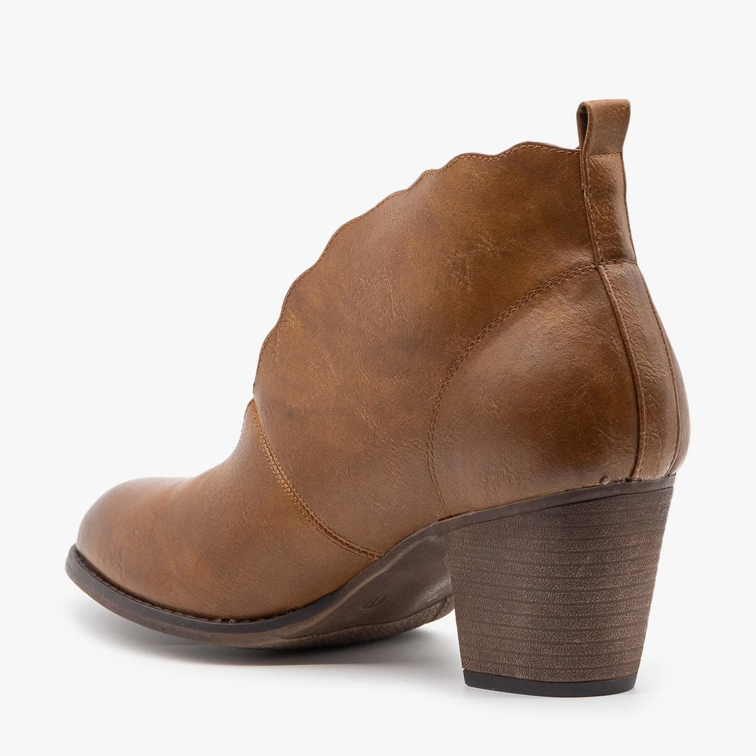 Mata Newest Arrivals Distressed Scalloped Edge Booties 15 Mata Newest Arrivals Distressed Scalloped Edge Booties