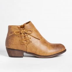 Mata Distressed Side Lace-Up Booties