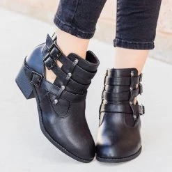 Forever Distressed Triple Buckle Bootie FINAL SALE Newest Arrivals