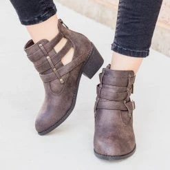 Forever Distressed Triple Buckle Bootie FINAL SALE Newest Arrivals