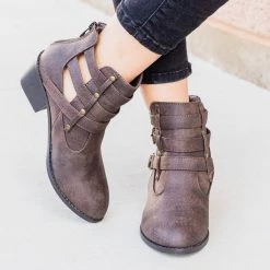 Forever Distressed Triple Buckle Bootie FINAL SALE Newest Arrivals