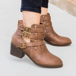 Forever Distressed Triple Buckle Bootie FINAL SALE Newest Arrivals