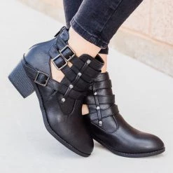 Forever Distressed Triple Buckle Bootie FINAL SALE Newest Arrivals