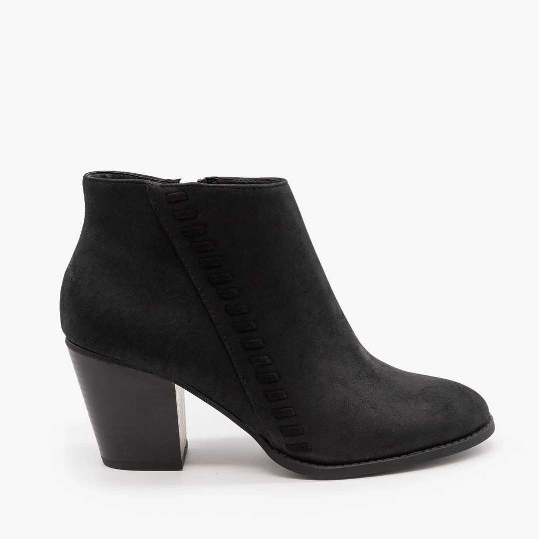 City Classified Shoes Distressed Woven Ankle Booties FINAL SALE 3 City Classified Shoes Distressed Woven Ankle Booties FINAL SALE