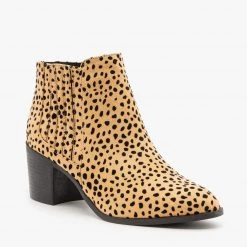 Qupid Shoes Diva Leopard Print Ankle Booties Newest Arrivals