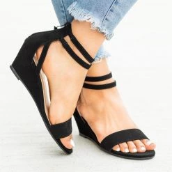 Top Moda Newest Arrivals Double Ankle Strap Wedges