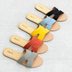 Qupid Shoes Double Band Slip On Sandals