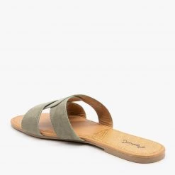 Qupid Shoes Double Band Slip On Sandals