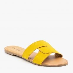 Qupid Shoes Double Band Slip On Sandals