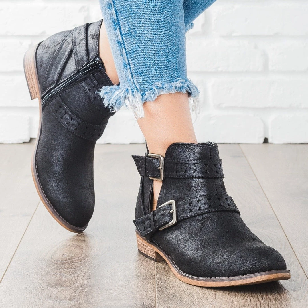 City Classified Shoes Double Belted Bootie 5 City Classified Shoes Double Belted Bootie