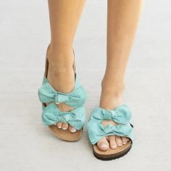 Mata Newest Arrivals Double Bow Slides