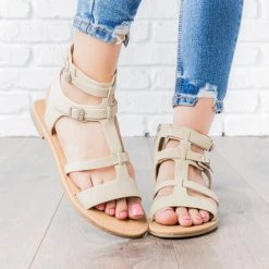 City Classified Shoes Double Buckle Gladiator Sandals