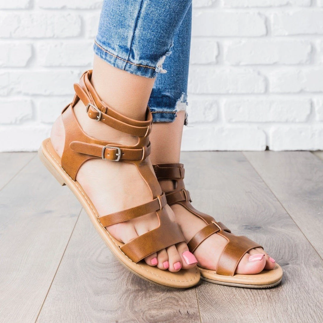 City Classified Shoes Double Buckle Gladiator Sandals 7 City Classified Shoes Double Buckle Gladiator Sandals