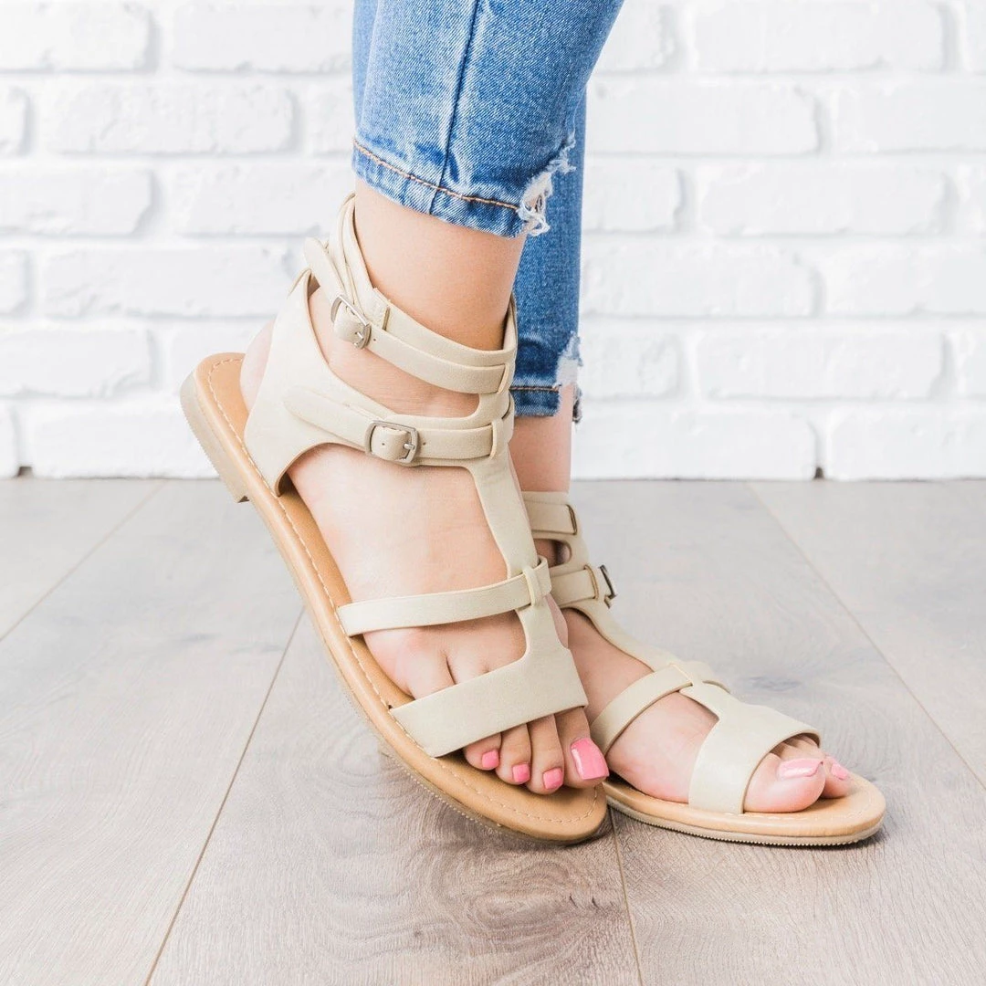 City Classified Shoes Double Buckle Gladiator Sandals 8 City Classified Shoes Double Buckle Gladiator Sandals