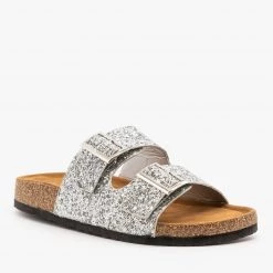 Refresh Double Buckle Glitter Slides